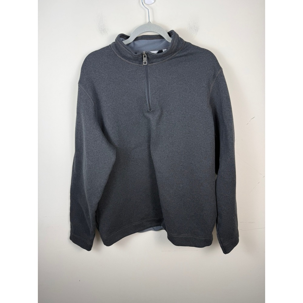 Peter Millar Men's Crown Sweater Fleece Quarter-Zip Charcoal Golf XXL